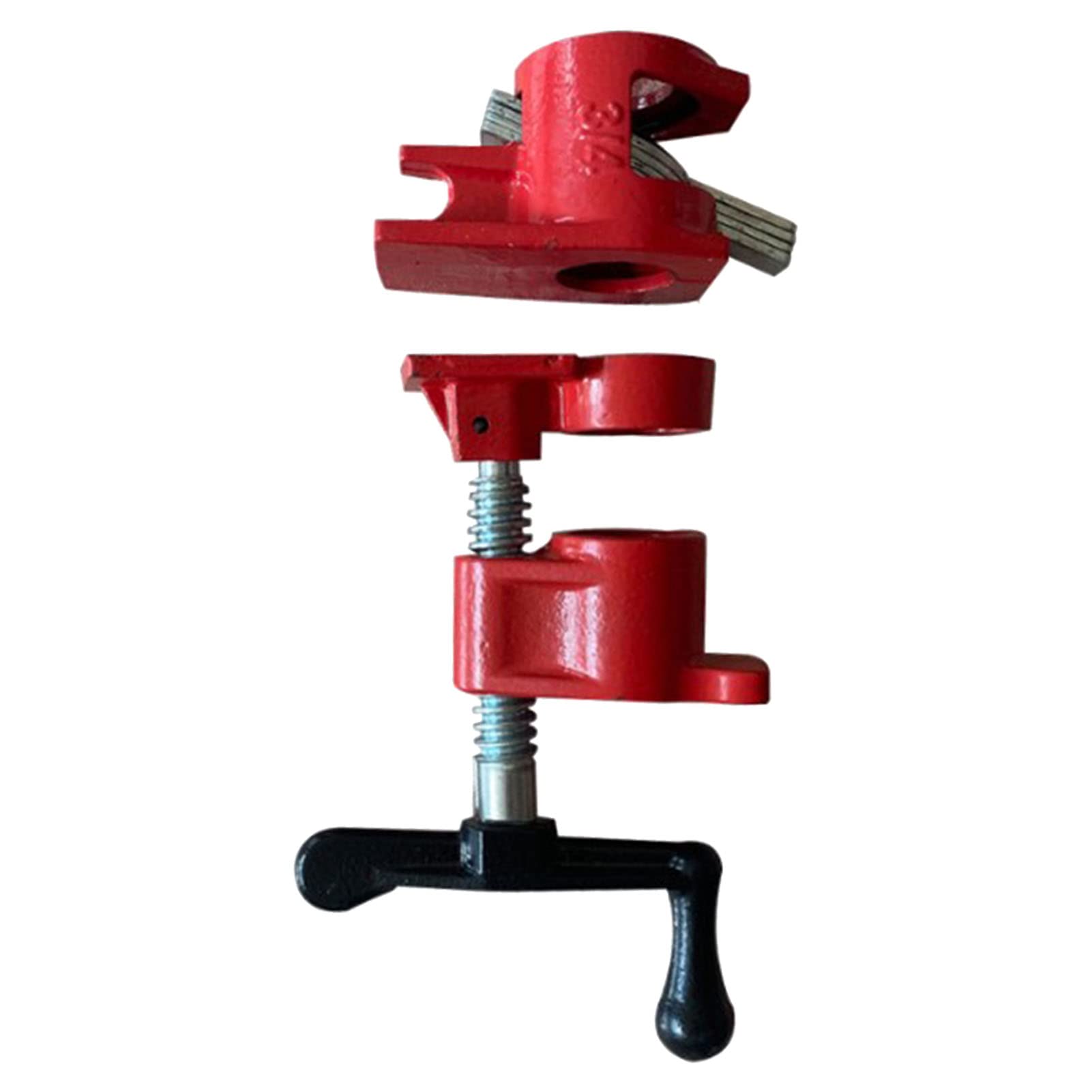 Tissting 2 Pcs 3/4" Wood Gluing Pipe Clamp, Heavy Duty Cast Iron Hand Crank Vertical Pipe Clamp Fixture Ergonomic Handle Carpenter Tool Bar Clamps for Woodworking