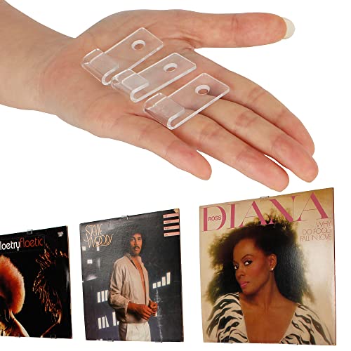 Litaitai Clear Vinyl Record Shelf Wall Mount 30 Pack,Acrylic Album Record Holder Display Your Daily Lp Listening In Office Home,Small Art Hooks For Decoration, With Installation Hardware (Clear) #TOP3