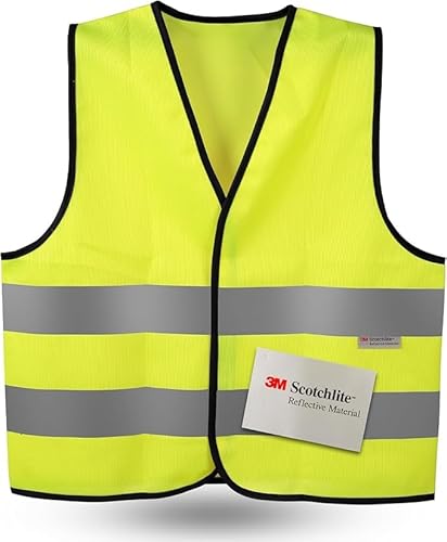 SIFE Kids' Safety Vest for Young Explorers,6 Color Options,Compatible with 3M Technology-hook&loop-Yellow-Middle 9-12Y