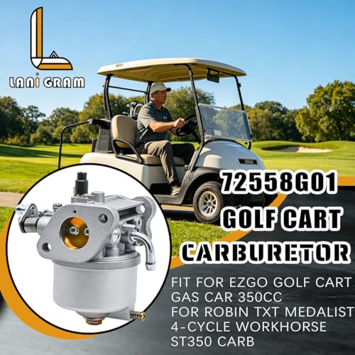 Image of 72558G01 72873-G01 Golf Cart Carburetor Fit For EZGO Golf Cart Gas Car 350cc For Robin TXT Medalist 4-Cycle Workhorse ST350 Carb Replace For 72840-G02 72558-G05 72021-G01 17559 520-184 With Air Filter