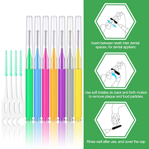 Image of Zopeal 250 Pcs Interdental Brush for Braces Disposable Braces Flossers Dental Picks Floss Toothpick Dental Teeth Flossing Head Oral Hygiene Flosser Toothpick Soft Cleaning Tool(Lovely Color)