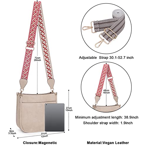 Image of Crossbody Bag Women Vegan Leather Hobo Handbag Trendy Crossbody Shoulder Bag Purses For Women with 2 Adjustable Strap