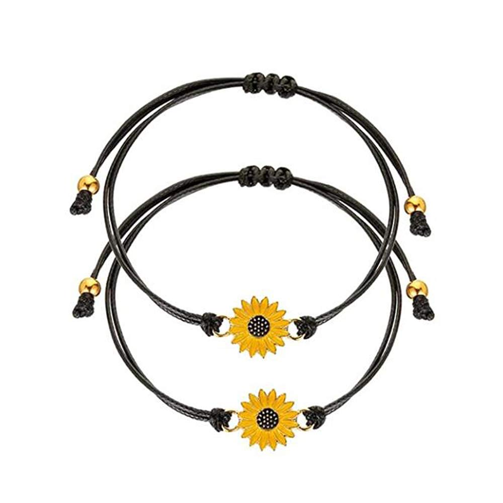 Handmade Sunflower bracelet Adjustable 2 pcs with Paper jam cuff Jewelry for women, [ADJUSTABLE], Metal (B0834C18G3) Amazon Price History, Amazon Price Tracker