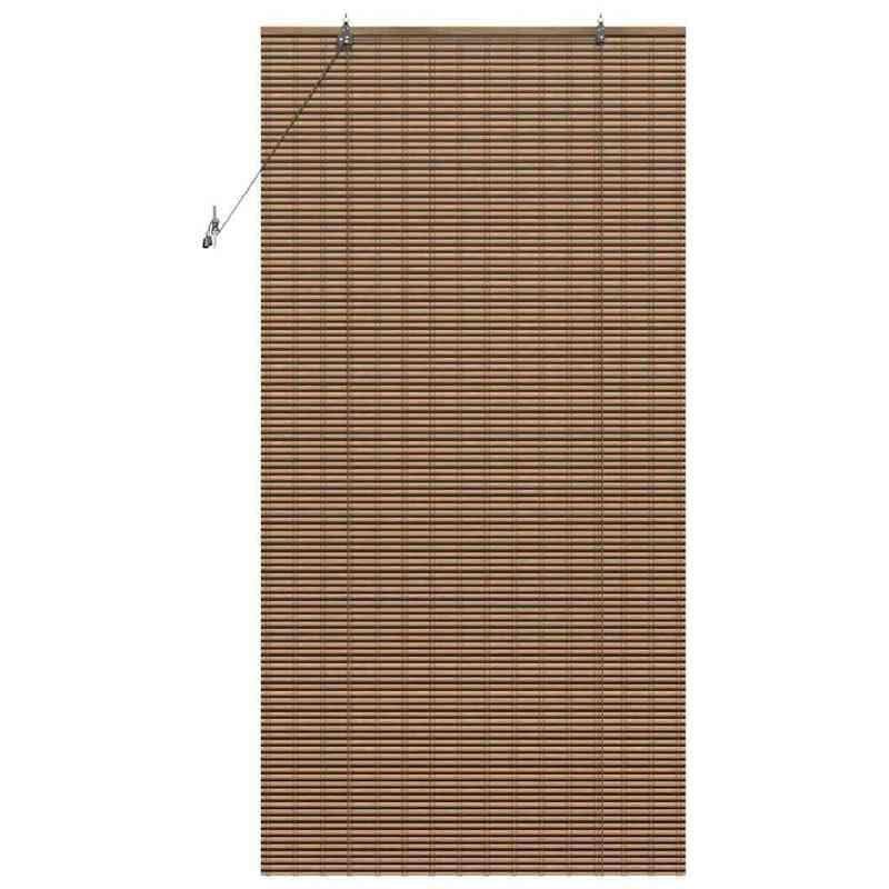 Persiana para ventana de bambú, 120 x 220 cm, diseño geométrico en marrón, perfecta visión y protección solar, respetuosa con el medio ambiente y duradera para películas de ventana