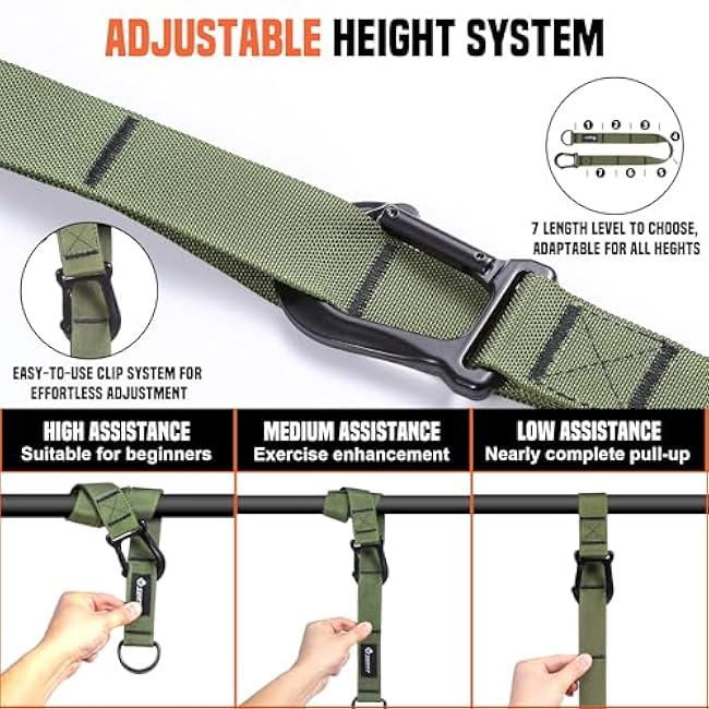 SERTT Pull Up Assistance Bands 300lbs, Adjustable Pull Up Bands with 4 Heavy Duty Resistance Bands for Pull Ups, All-in-one Exercise Bands for Pull Up Assist and Resistance Training