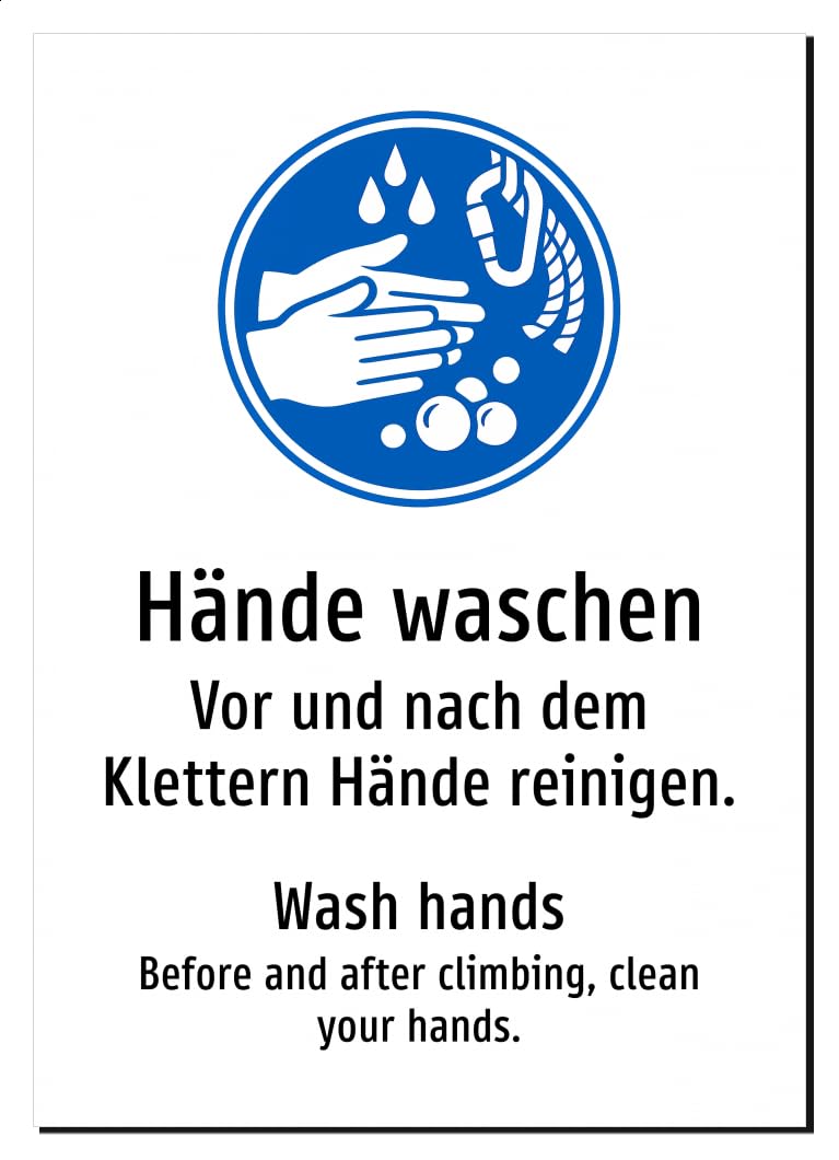 52860-DEEN-S-06 | Hände waschen Schild/Aufkleber | Deutsch Englisch