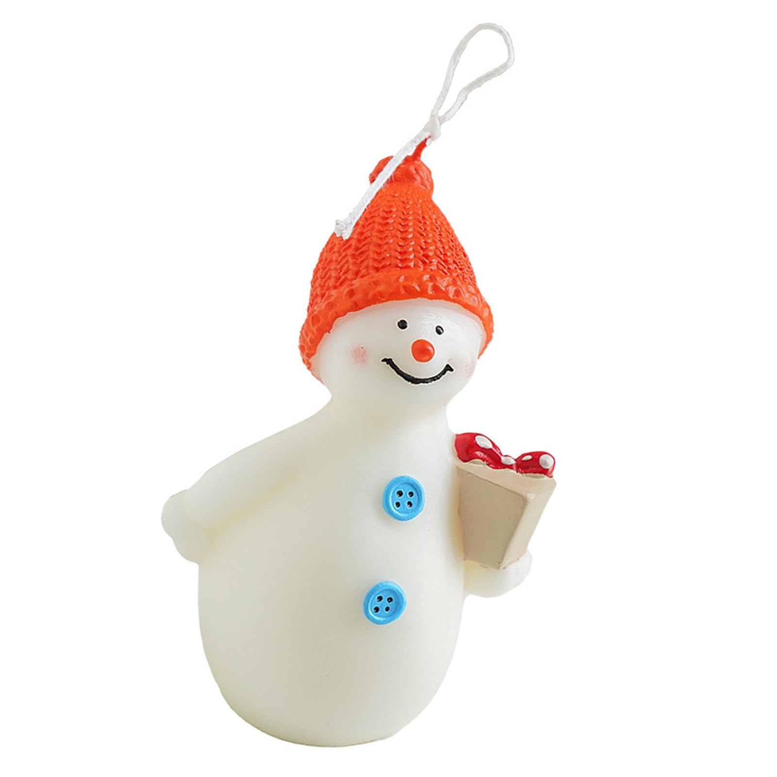Msioytog Holiday Themed Snowman with Natural Scent and Smokeless Flame Table Centerpiece Holiday Scented