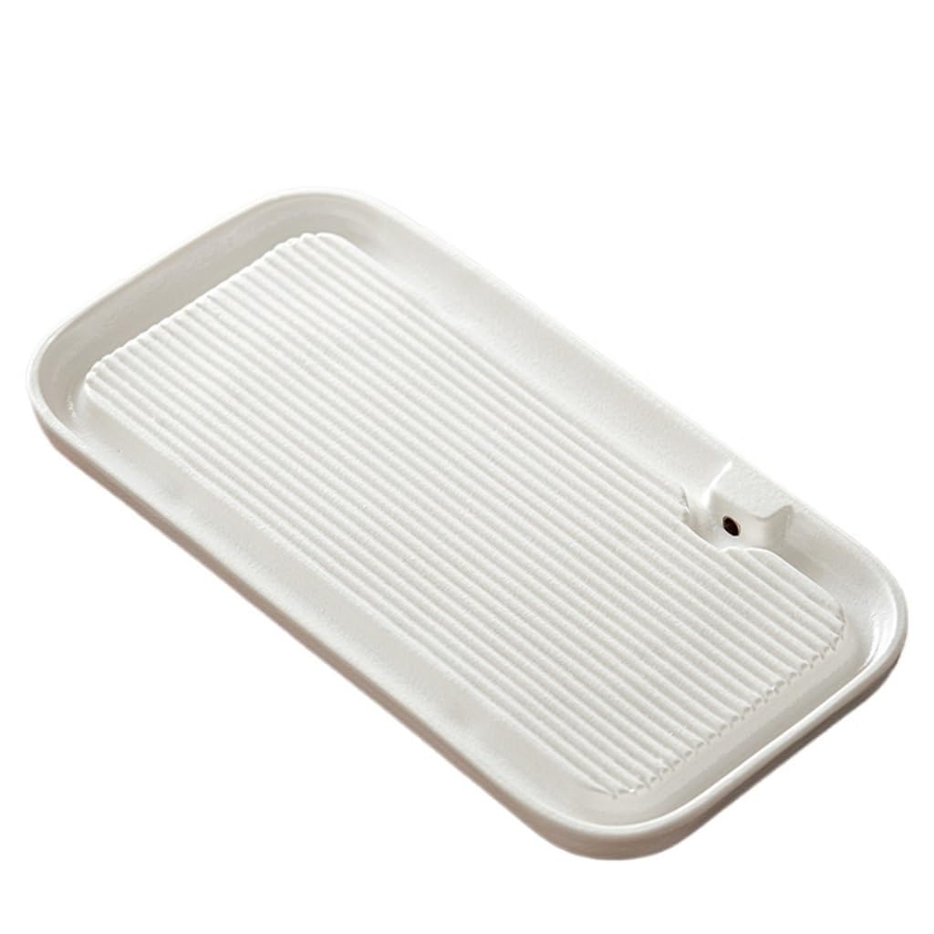 GTHTUHFD Kung Fu Tea Tray Ceramic Dry Brew Tea Tray Rectangular Mini Teapot Tray Home Simple Tea Set Living Room Kung Fu Tea Tray Tea Room Tray,A