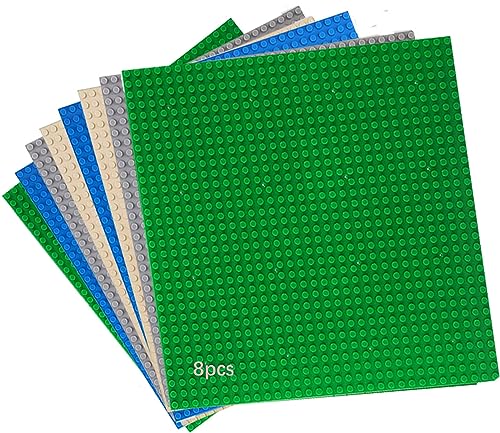 HUYIYI 8 Platten-Set Bauplatte Kompatibel mit Meisten Marken,Kompatibel mit Bauplatte Classic,25,5 x 25,5cm… – Ansicht 1