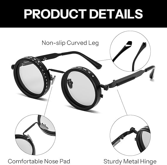 KANVIPRIYA Photochromic Polarized Sunglasses β Adjustable Tint, ND Filter Lenses, UV400 Protection, Anti-Glare Eyewear for Driving, Sports & Cycling, Hiking & Travel 1