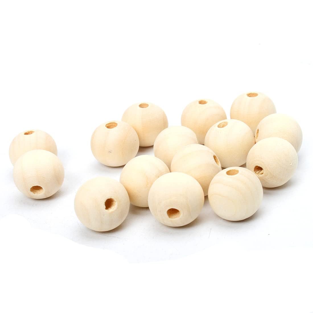 1000 stuks kleurrijke houten kralen, 10 mm, ronde houten kralen met gat, doe-het-zelf kralen, hout, met 2 rollen, elastisch koord voor sieraden, knutselwerk