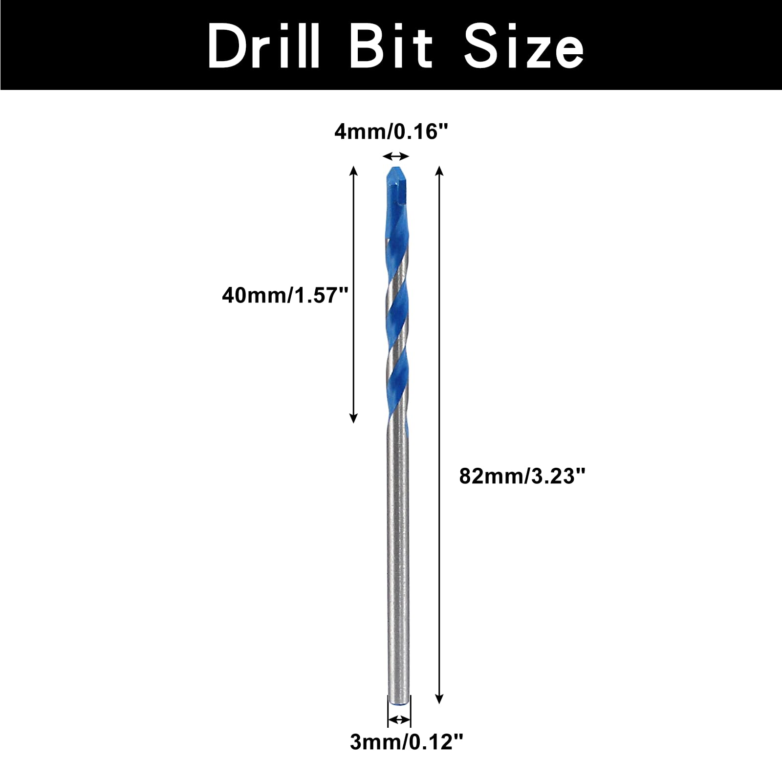 Masonry Drill Bits - 10 Pack, 4mm -2