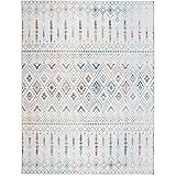 ReaLife Rugs Machine Washable Rug - Stain Resistant, Non-Shed - Eco-Friendly, Non-Slip, Family & Pet Friendly - Made from Premium Recycled Fibers - Moroccan - Ivory-Multi, 5' x 7'