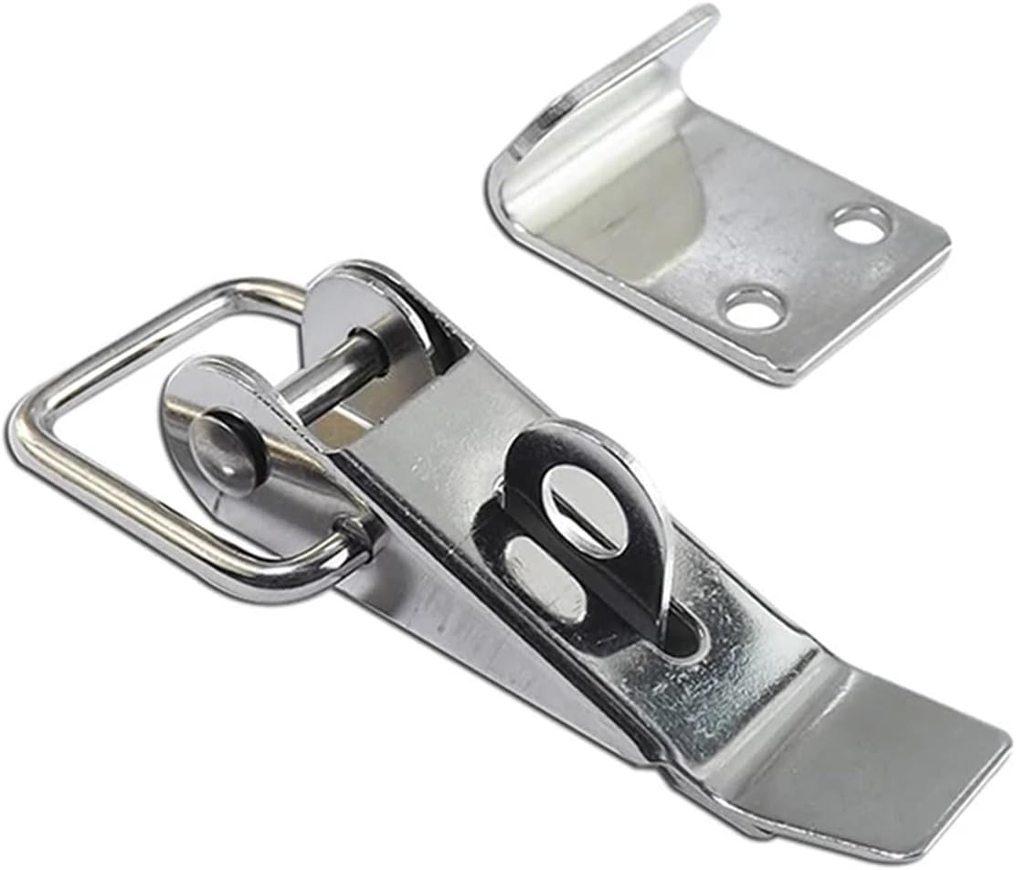 Spring Loaded Latch Catch Toggle Clamp Stainless Steel Lock Cupboard Hasp Latch Industrial 1Pcs(Iron Nickel Plated)