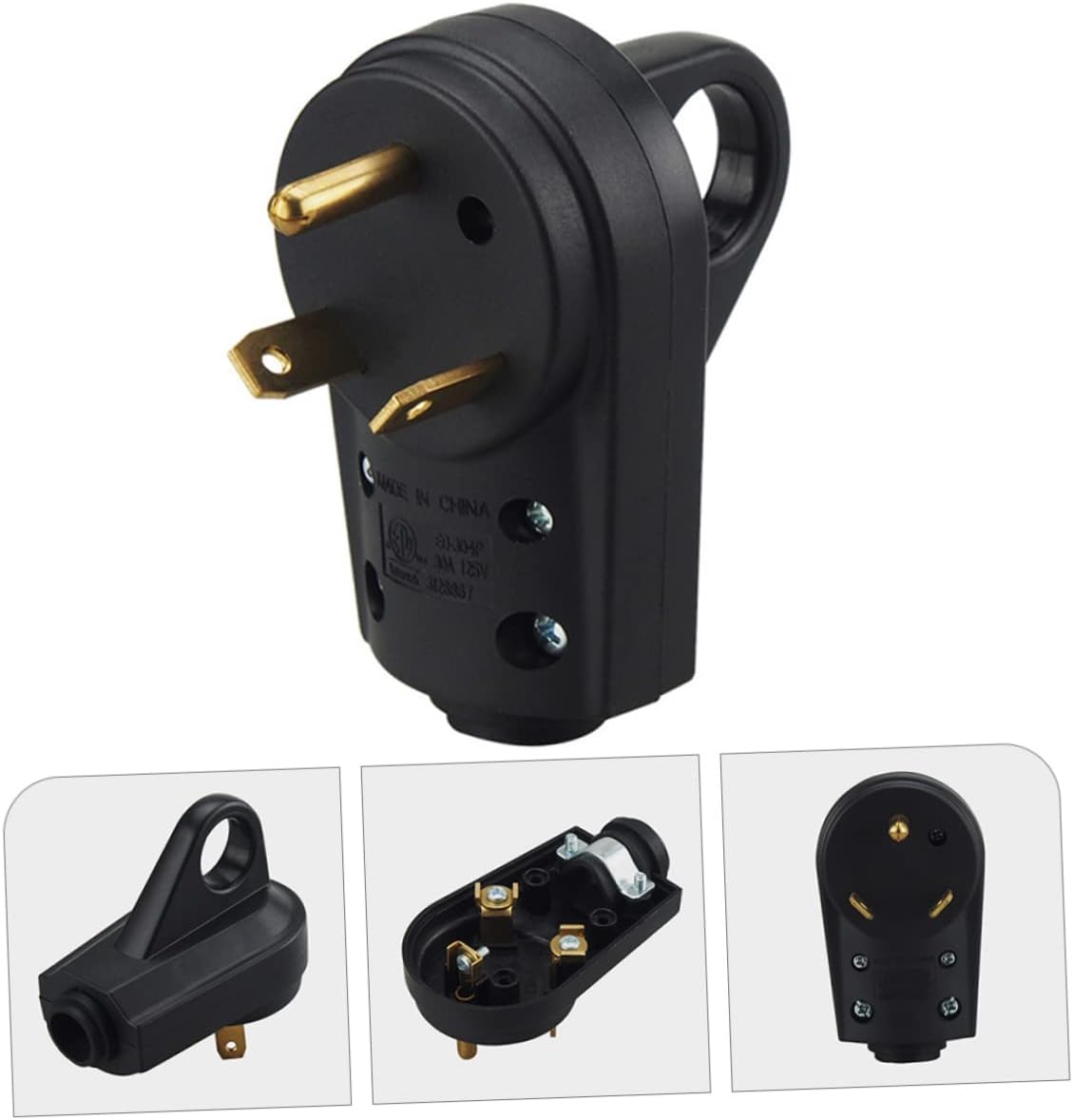 GLEAVI 3pcs Rv Male Prong Electrical Adapter Easy Unplug Design for Trailers and Campers Material for Connectivity