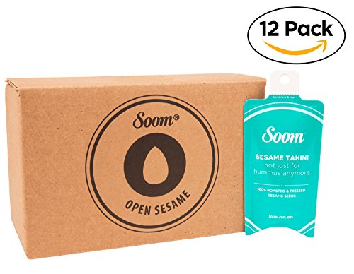 Soom Foods Pure Ground Sesame Tahini Squeeze Packs, 1.1oz each (12 Pack)
