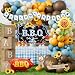 Blue BBQ Baby Shower Decorations for Boys, It's a Baby Q Baby Shower Decoration Set, Barbecue Theme Balloon Garland Backdrop with BabyQue Tablecloth for Summer Picnic Baby-Q Baby Boy Shower Party