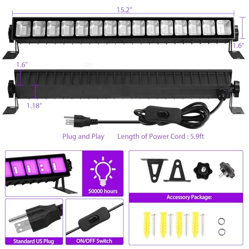 Isuerfy SUER-36W-NEW-1PACK Upgraded 36W Led Black Light Bar thumb #1