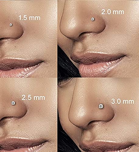 MODRSA Silver Gold Nose Studs Nostril Piercings Threadless Push in Nose Rings Stud L Shaped Surgical Steel Hypoallergenic Flat Back Helix Earrings Screw Studs Crokscrew Nostril Jewelry for Women Men4