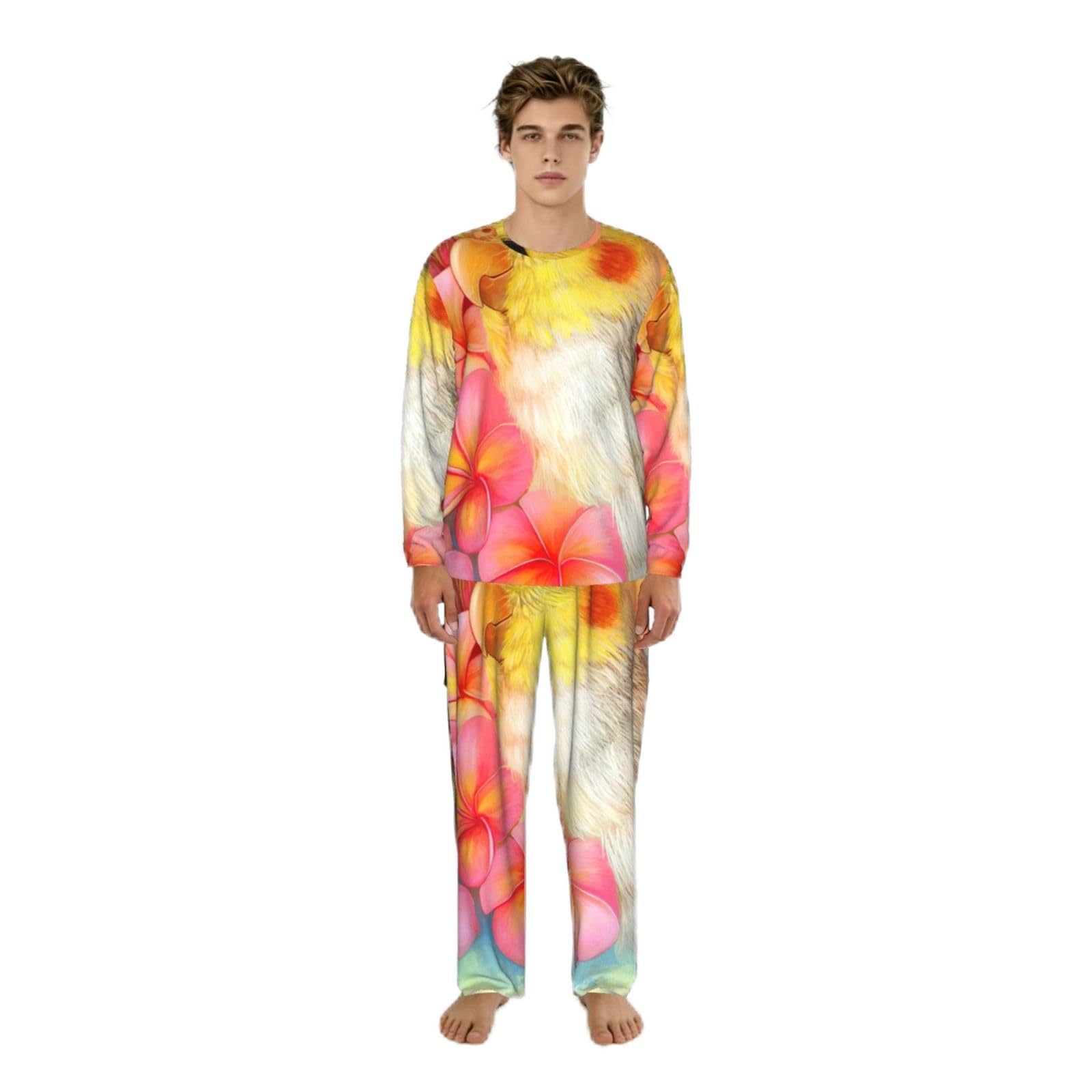 Pyjama hommes imprimé calopsitte manches longues ample taille S-3XL - 8