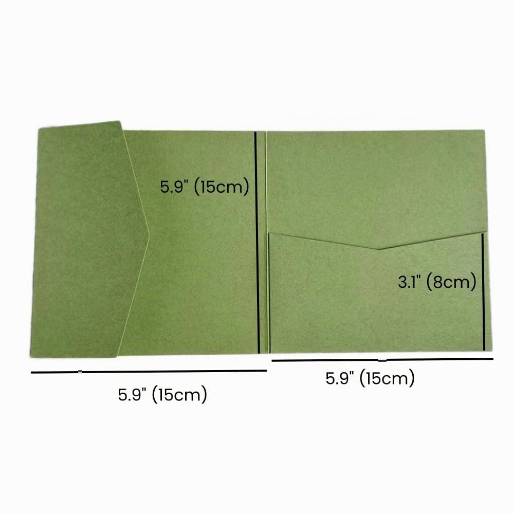 MillaSaw Verde oliva partecipazioni matrimonio biglietto d'invito 15x15cm copertura biglietto matrimonio 25 pezzi (verde oliva opaco)