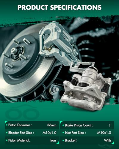 Image of SCITOO 19B7155 19B7154 Rear Left & Right Disc Brake Calipers w /Bracket Fit For Mazda For 3 2014-2016,For Mazda For 3 Sport 2014-2016, Single Piston