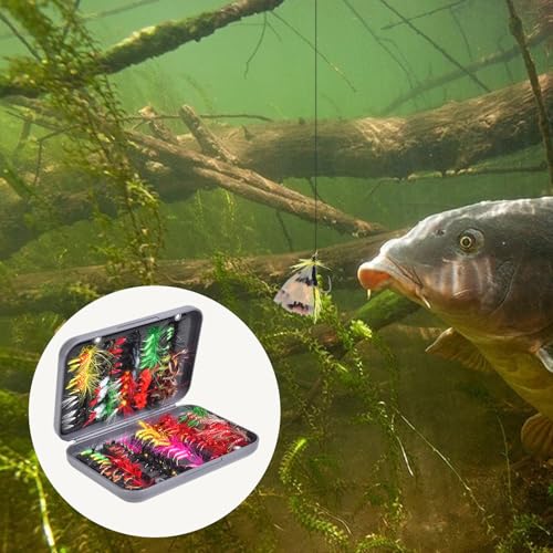 Kit de leurres de pêche à la mouche réalistes pour lacs et rivières - 7