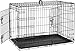 Cardys Small Dog Crate Dog Cage Puppy Crate Pet Cage with 2 Doors Easy Clean Removable Plastic Tray Folding Metal Training Crate for Small Dogs 24 inch (Small 24