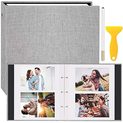 Zesthouse Photo Album Self Adhesive 60 Pages, 3-Ring Scrapbook Albums Holds 3X5 4X6 5X7 6X8 8X10 Photos, Large Magnetic Picture Book With Writing Space For Family Wedding Baby #TOP22