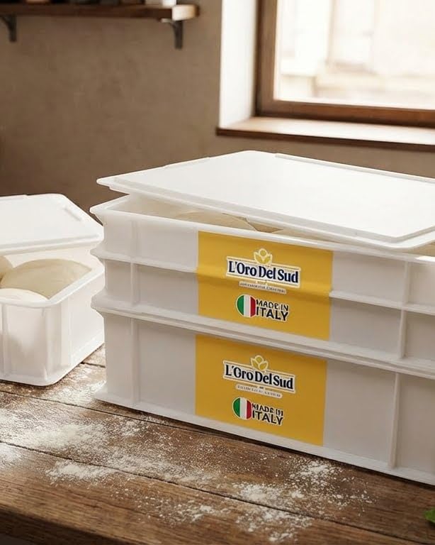 Teigbar« Pizzaballenbox mit Deckel, 6er Set - platzsparende Teigbox aus Teigbar« Pizzaballenbox mit Deckel, 6er Set - platzsparende Teigbox aus