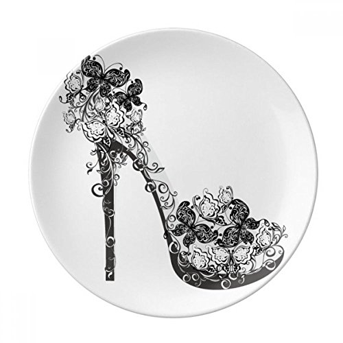 High Heels Shoes Flower Butterfly Pattern Decorative Porcelain Dessert Plate 8 inch Dinner Home Gift