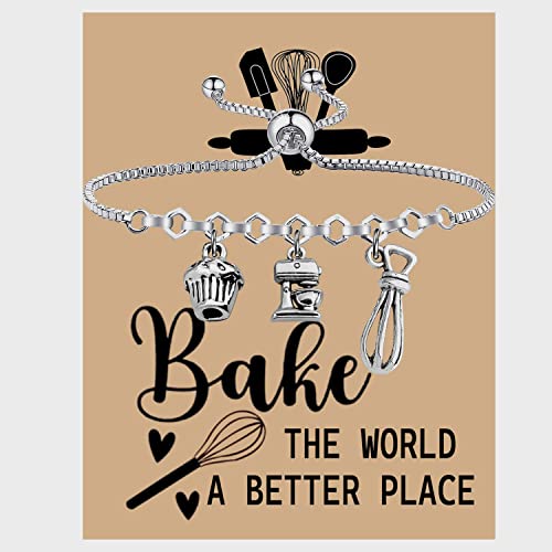 MAOFAED Baker Gift Pastry Baker Gift Bake The World A Better Place Bake Lover Gifts Bakers Merchandise (bake the world card br)