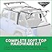 MasterTop Soft Top and Frame Kit - Fits Jeep Wrangler JK 4-Door 2007-2018 - Jeep Soft Tops for Wrangler 4 Door Jeep Wrangler Soft Top 4 Door Jeep JKU Soft Top (With Hardware, Black MasterTwill)