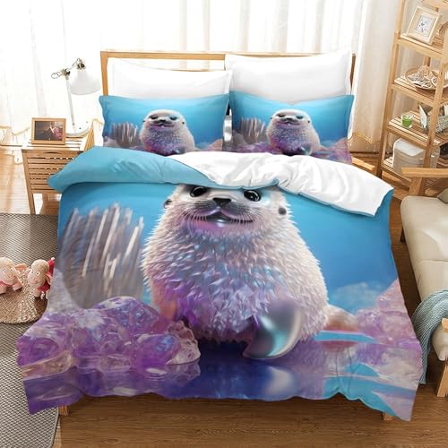 Housse de couette phoque 140x200 le cadeau idéal pour Noël - 3