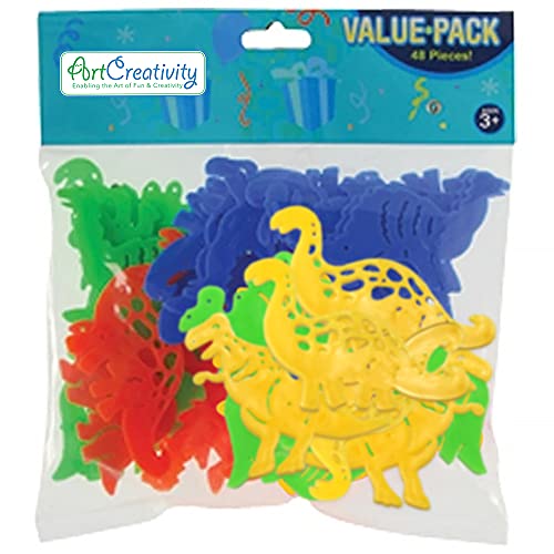 Artcreativity Dinosaur Stencils Set For Kids, Bulk Set Of 48, Colorful Drawing Template Kit, Fun Arts And Crafts Supplies, Gift Idea For Boys And Girls, Learning Tool For Children #TOP6
