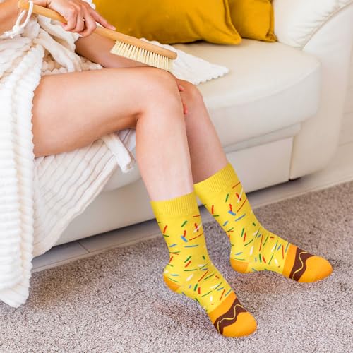 Image of Funny Donut Burger Food Socks Box, Crazy Socks for Women Teen Girls, Birthday Christmas Stocking Stuffers Gag Gifts