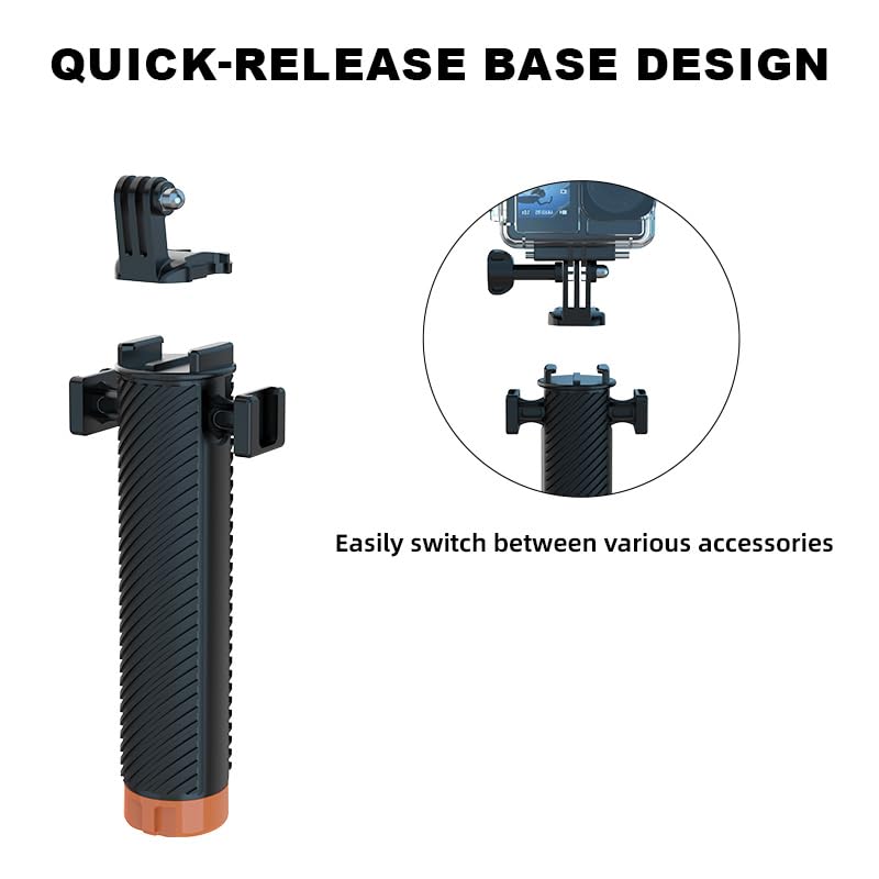 Digicharge Poignée Main Flottante Pour Caméra D'action GoPro Lit Hero Hero13 13 Hero12 12 Max 2/DJI Osmo Action 5 4 Pro / Insta360 One/Hero 11 Mini 10