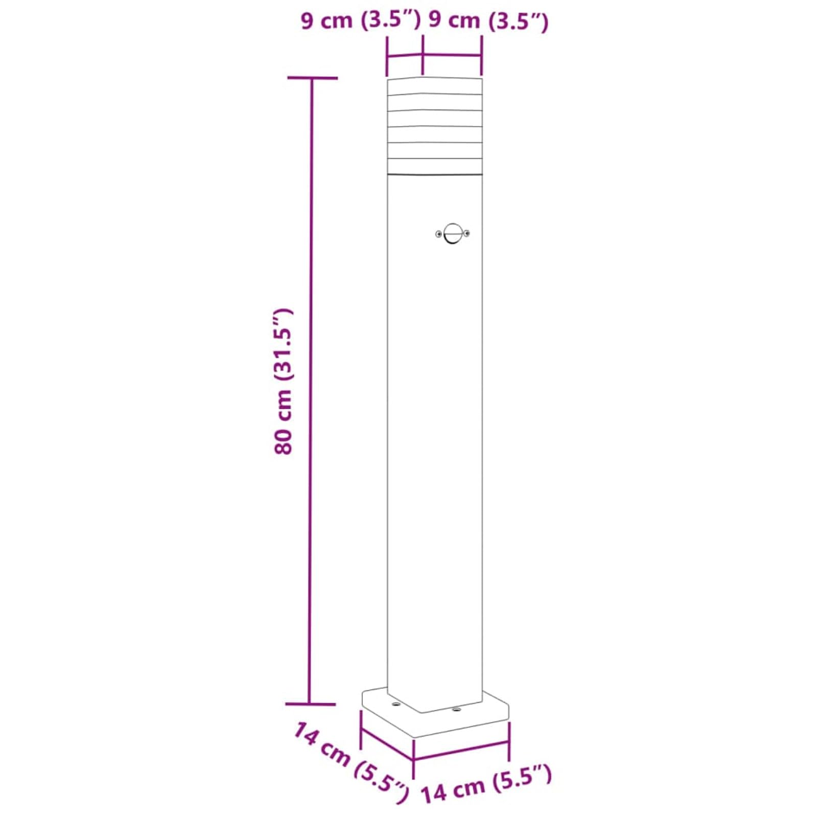 LAPOOH Lampada da Terra per Esterni con Sensore Nera 80cm in Alluminio,Lampade da Terra,Lampada da Terra Moderna,Lampade da Terra per Soggiorno-4006401