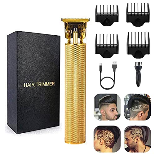Tondeuse à cheveux professionnelle dorée à écran LED étanche