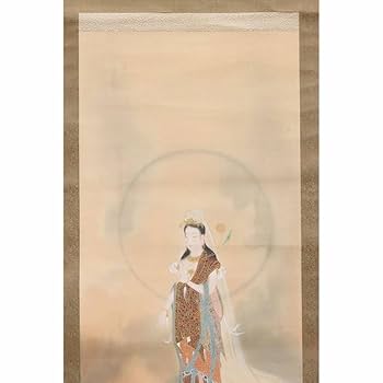 Amazon.co.jp: DE06-9167[TOM]【真作】古瀬素石掛軸絹本肉筆彩色