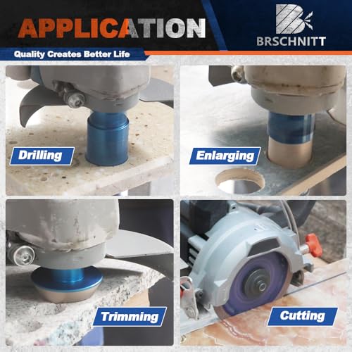 Image of Diamond Core Drill Bit Set - BRSCHNITT Tile Hole Saw Kit 1 inch 1-3 /8 inch2 inch& 4 /5 inch Finger Bit & 2 inch Chamfer Bit for Porcelain Tile Ceramic Marble Granite&Diamond Blade