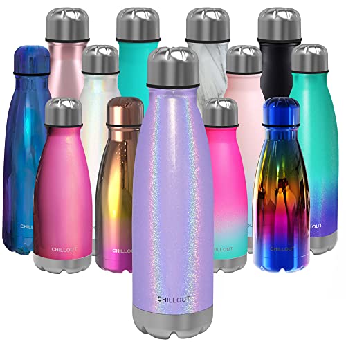 Image of CHILLOUT LIFE 17oz Insulated Stainless Steel Water Bottle, Leak Proof