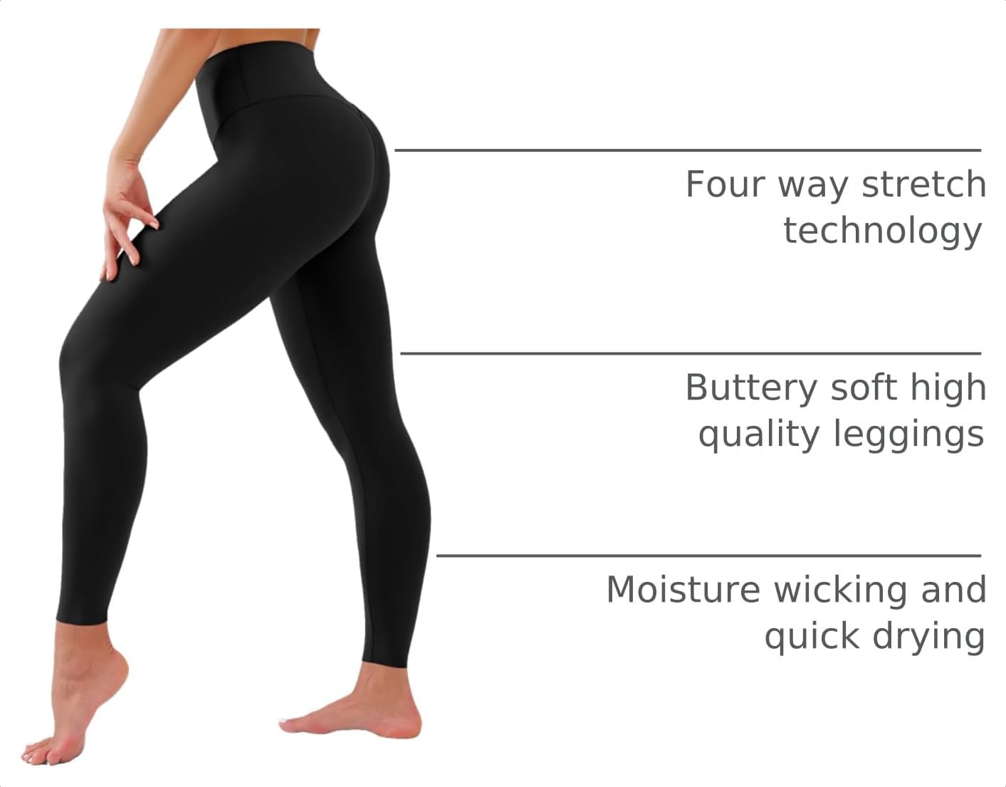 YUDSUD High Waisted Leggings for Women - Tummy Control Yoga Pants for Workout Running Athletic Women's Leggings Plus Size image 4