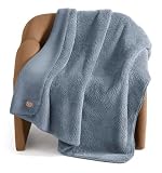 UGG Whitecap Throw Blanket, Soft Fleece Blanket, 50' x 70', Denim Blue