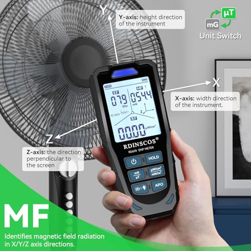 Image of RDINSCOS EMF Detector,Detects All 3 Types of Electromagnetic Radiation | EMF Meter for 5G, WiFi and Smart Meters, EMF Reader for Ghost Hunting