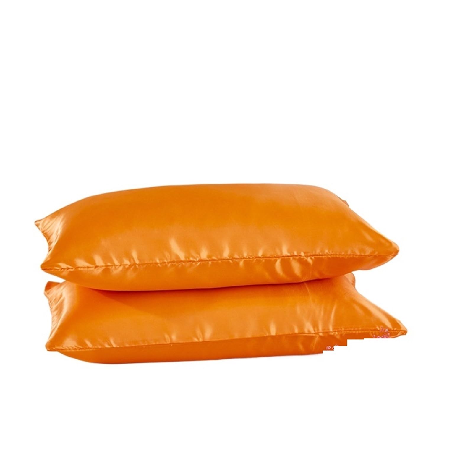 LYXYGMV 1Pc Full Queen King Satin Silk Pillowcase Pillow Case Cover Bedding For the Bedroom(Orange,51x76cm(20x30inch))