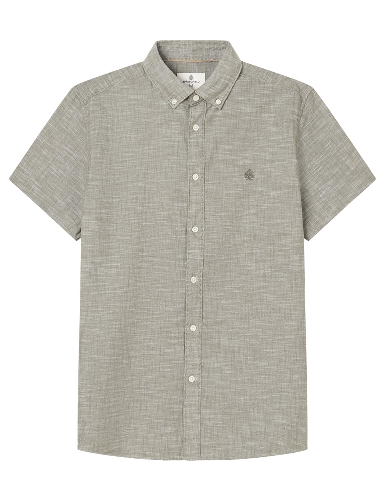 Springfield Canottiera Uomo Bicolor Cotton Linen Look - Morbida E Fresca - 3