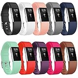 Fitbit Charge 2 Bands, AK Classic Edition Adjustable Comfortable Replacement Wristbands for Fitbit Charge 2 Heart Rate [No Tracker] (Pack of 10, Small)