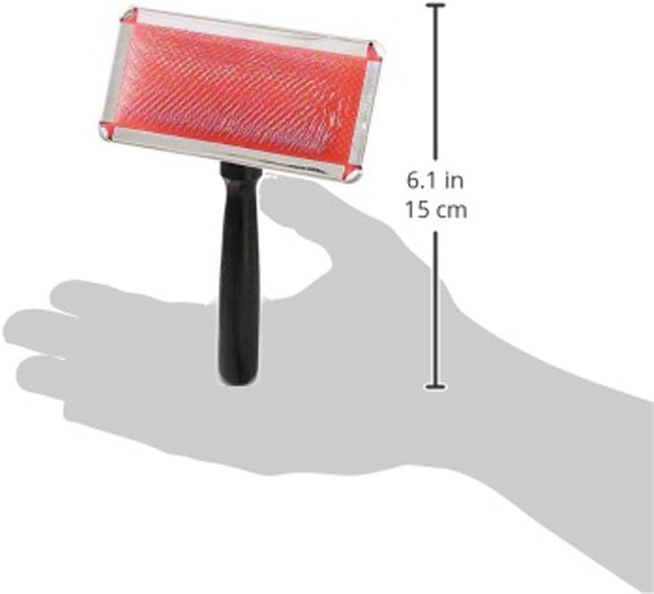 Master Grooming Tools All SystemsWood Handle Pet Slicker Brush with Rubber Pad and Pins, Large