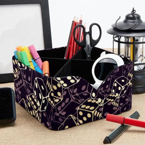 Organiseur de bureau dés 4 compartiments et porte-crayons compact - 8